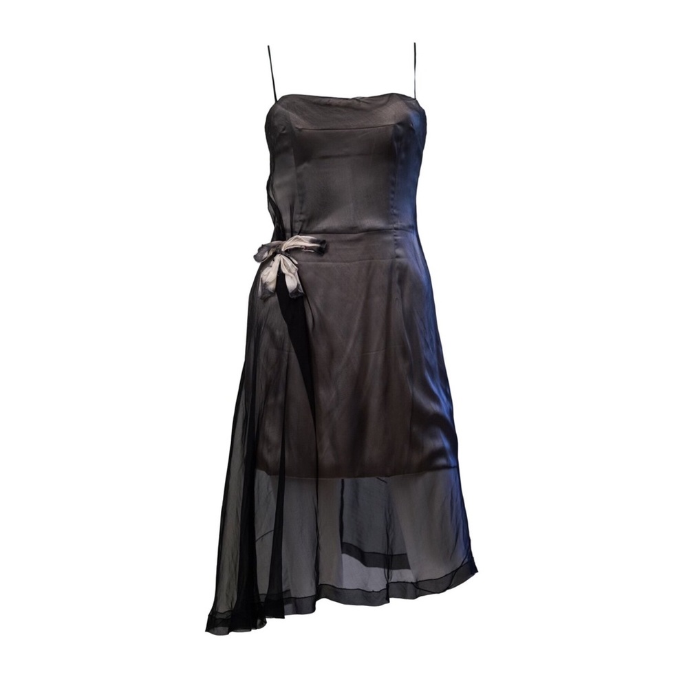 Dolce and Gabbana Butterfly Gray Silk Dress